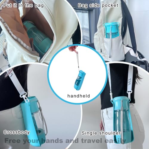 CORIMEI Portable Dog Water Bottle - 2-in-1 Dog Travel Water Bottle with Food Container & Bowl Dispenser, Leak-Proof, Light...