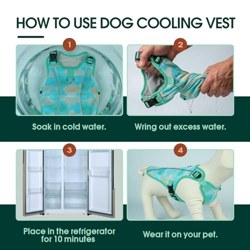 Kuoser Dog Cooling Vest for Dogs, Lightweight Cooling Shirt for Small Medium Large Dogs, Adjustable Pet Cooler Jacket with...