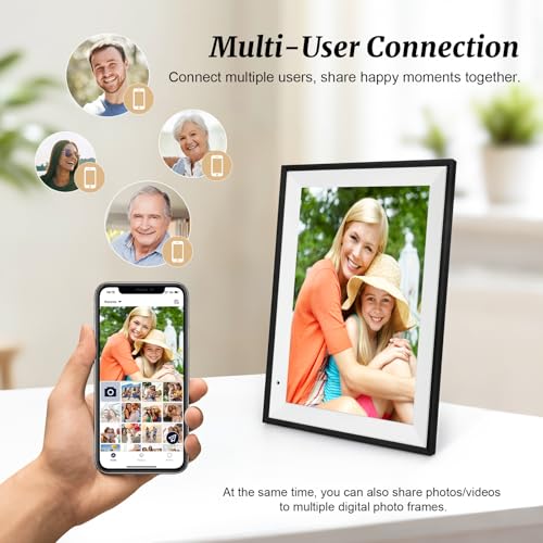 Digital Picture Frame 10.1 Inch Digital Photo Frame 32GB Storage, WiFi Picture Frame with1280x800 IPS Touch Screen, Auto-R...