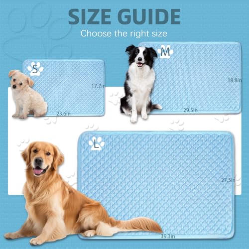 SOMOYA Dogs Cooling Mat (Q-Max>0.45) Upgrade Cooling Pad Non-Slip DOD Bed Mats Blanket Sleeping Kennel Mat,Washable Ice Si...