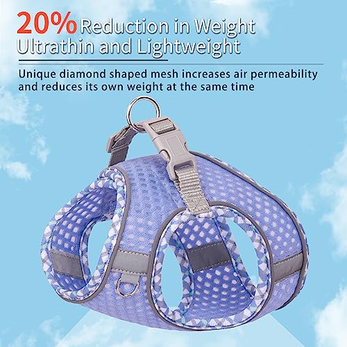 JOYPAWS Tiny Dog Harness, All Weather Diamond Mesh, Reflective Stripes, No Pull Step in Lightweight Vest Harness for Pupp...
