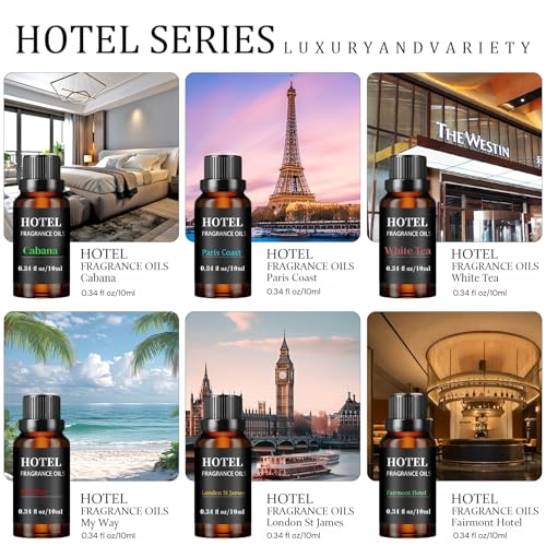 Hotel Collection Luxury Scent for Diffuser Oils Set Inspired by Iconic 5-Star Hotels- Aromatherapy Essential Oils for Diff...