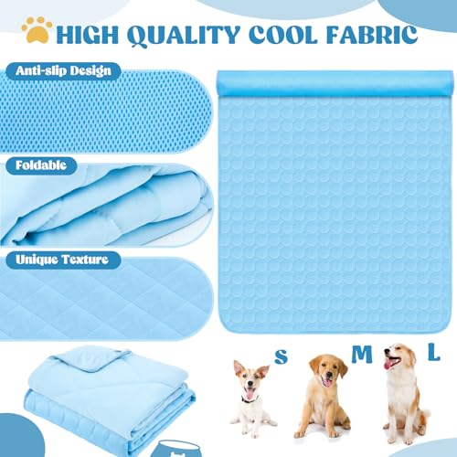 Hillsuren 2 Pack Dog Cooling Mat and Blanket Washable Cooling Pads Pet Throw Blanket Sleeping Kennel Mat with Storage Bag ...