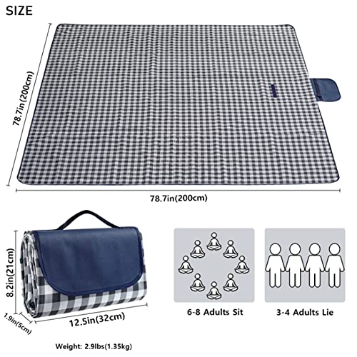 RUIBOLU Large Picnic Blanket Beach Blankets, 80''x80'' Picnic Mat Waterproof Beach mat Outdoor Park Blanket