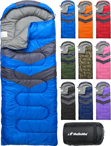 MalloMe Sleeping Bags for Adults Cold Weather & Warm - Backpacking Camping Sleeping Bag for Kids 10-12, Girls, Boys - Ligh...
