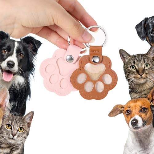 Hpmjz 3 Pcs Dog Hair Collector Keychains Paw Print Keychain Pet Memorial Gifts Cute Leather Hair Keepsake Keyring Pet Fur ...
