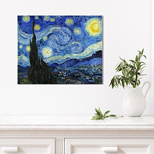 Van Gogh Canvas Wall Art: Starry Night Landscape Painting Picture Reproduction Room Decor - Famous Art Prints Modern Artwo...