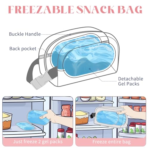 Cerbonny Small Cooler Bag Freezable Lunch Bag for Work School Travel, Leak-proof, Insulated, Waterproof, Portable, Pink Ch...