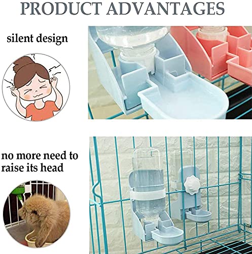 kathson 2PCS Rabbit Water Bottle, 17oz Hanging Water Fountain Automatic Dispenser No Leak WaterFeeder for Bunny Chinchilla...