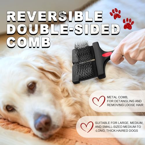 Histotree Double-Sided Dual Flex Pet Slicker Brush Professional Gentle Grooming Tool for Dogs&Cats Remove Loose Hair Under...