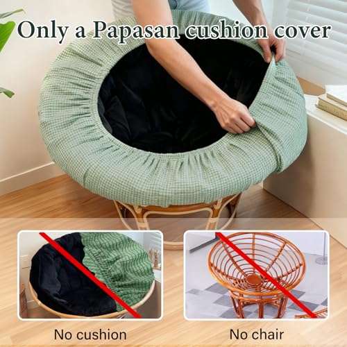 Wibeelee Papasan Chair Cushion Cover, 55" x 55" Soft Plush Fleece Slipcover Only, Removable & Machine Washable with Adjust...