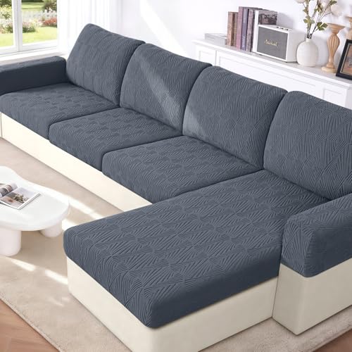 VANSOFY Couch Cushion Covers for Sectional Sofa, Stretch Jacquard Couch Seat Cushion Covers, Individual Washable Furniture...