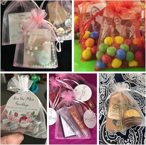 ANZNKU Multicolor Organza Bags 50 Pack 5x7 in, Colorful Gift Bags Bulk for Treat Goodie Candy Soap Jewelry Pouch, Small Me...