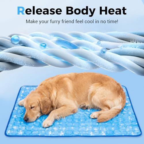 Dog Cooling Mat, Arc-Chill Cooling Fiber Self-Cooling Pad for Dogs - 40" x 28" Washable Non-Toxic Summer Pet Mat, Non-Slip...