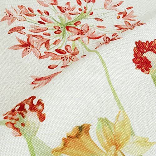 Bonhause Spring Floral Pillow Covers 18x18 Inch Set of 4, Wildflower Plant Decorative Cushion Covers, Polyester Linen Seas...