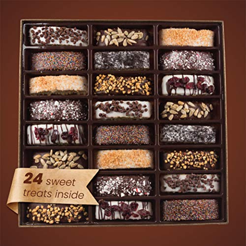 Barnetts Mothers Day Chocolate 24 Biscotti Gift Baskets, Gourmet Cookie Gifts Box for Him and Her Food Baskets Delivery, C...