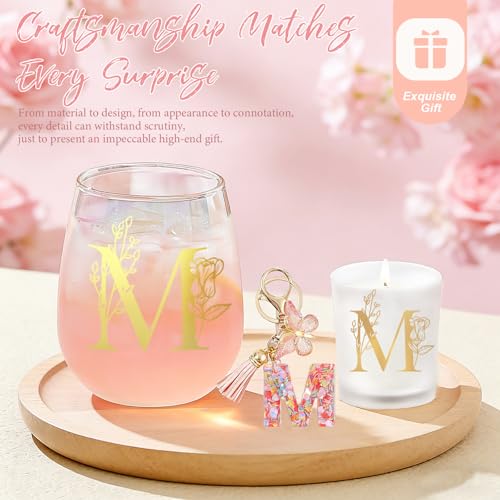 Personalized Birthday Gifts for Women Monogrammed Stemless Wine Glasses Unique Friendship Initial Gifts Christmas Gift for...