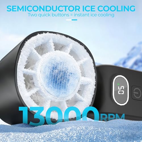 Handheld Air Conditioner with Ice Cooling Plate, Turbo Portable Fan, Super High Speed Personal Fan that Blows Cold Air, 50...