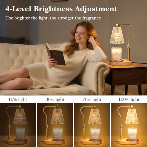 Imenlox Candle Warmer Lamp, with Timer and Dimmer, Adjustable Height, Mother' s Day Gifts for Mom, Birthday Gifts for Wome...