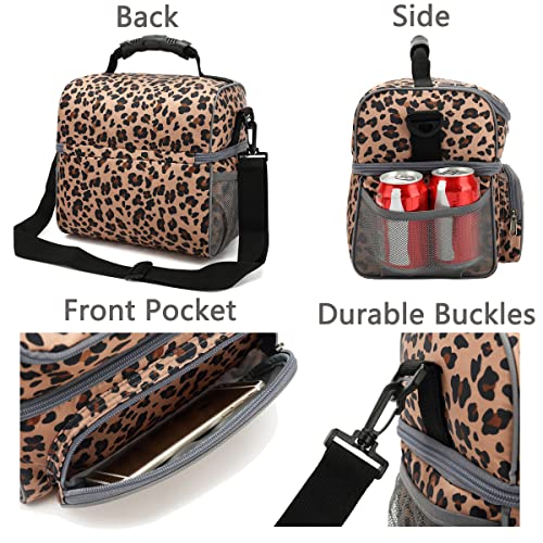 FlowFly Double Layer Cooler Insulated Lunch Bag Adult Lunch Box Large Tote Bag for Men, Women, With Adjustable Strap,Front...