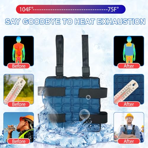 Blobuste Cooling Vest with Ice Packs, Adjustable Reusable Ice Cell Jacket for Men Women, for Outdoor Sports, Work, Hiking