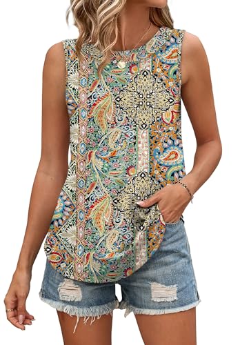 WIHOLL Tank Tops for Women Summer Outfits 2026 Crewneck Spring Casual Sleeveless Shirts Blouses Clothing