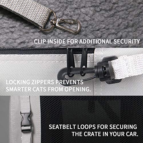 Petseek Extra Large Cat Carrier Soft Sided, Portable Small Dog Carrier for 2 Cats, 24"x16.5"x16" Car Travel Folding Comfor...