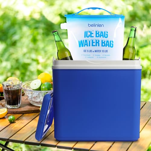 6 Pack Reusable Ice Bags & Ice Packs for Cooler, Long Lasting Freezer Packs - Available in 5lb/10lb Ice Cube Bags with Sea...