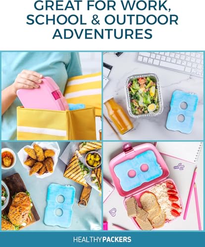 Healthy Packers Ice Packs for Lunch Boxes & Coolers - Freezer Packs - Original Cool Pack | Cooler Accessories for Beach, C...