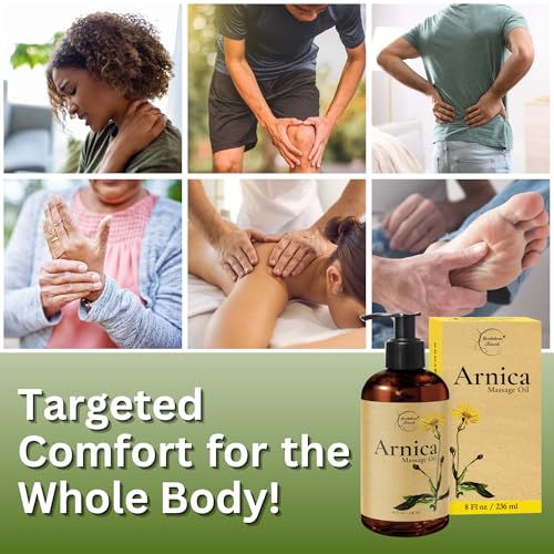 Brookethorne Naturals Arnica Massage Oil for Massage Therapy — Ideal for Athletic & Post Workout | Arnica Montana, Sweet A...