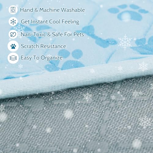 ASOOX Dog Cooling Mat, Pet Cooling Mat for Dogs and Cats, Portable Summer Dog Cool Pad,Cool Bed for Pets, Premium Pet Cool...