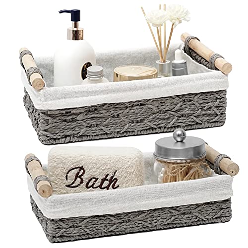 DUOER Storage Basket Wicker Baskets for Organizing Storage Bins for Counter Toilet Paper Storage Basket for Toilet Tank To...