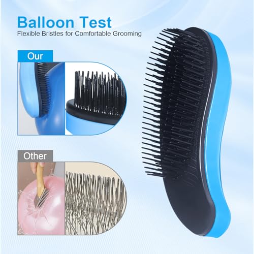 MAEELOU Small Dog Brush- Grooming Tool for Teddy, Yorkies, Maltese, Shih Tzu, Chihuahua - Puppy Hair Brush (Blue)
