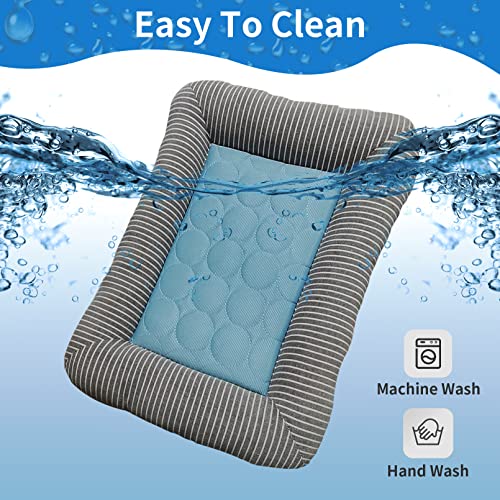 PINVNBY Rabbit Bed Cooling Pad, 20.8" L*16.9" W Bunny Self Bed Mat, Ice Silk Summer Pet Cooling Sleeping Pad, Portable Cag...