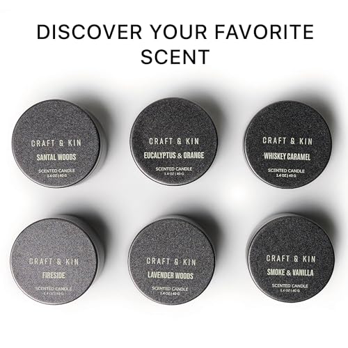 Craft & Kin Scented Votive Candle Gift Set of 6 | Small Luxury Scented Candles Holiday Gift Set for Home | Candle Box with...