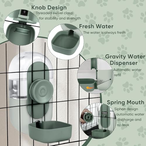 Lemtrflo 28oz Hanging Automatic Water Dispenser，Rabbit Water Bottle,Bunny Guinea Pig Ferret Water Bowl for Cage,Suitable f...