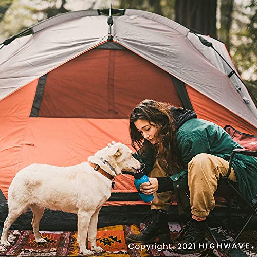 Highwave AutoDogMug Portable Dog Water Bottle, Squeeze Water Bottle with Built-in Travel Bowl for Dogs, Leak-Resistant BP...