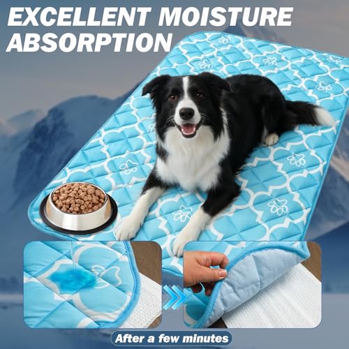 EXPAWLORER Dog Cooling Mat-28.3''*47.2'' Upgraded Extra Large Cooling Pad for Dog Dogs Cats Pets in Summer Keep Cool,Washa...