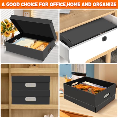 AOBOPLE 4 Pack Photo Storage Box,16" x 12" x 4" Keepsake Box with Handle Holes,Protective Storage Box for Photos,Pictures,...