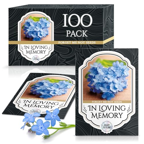 Memorial Forget Me Not Seeds for Celebration of Life – Funeral Favor Packets (100)