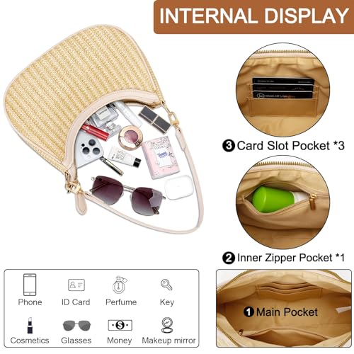 KKXIU Shoulder Bag for Women Cute Hobo Purses and Handbags Retro Clutch Underarm Purse | Cute, Retro, Cute, Retro