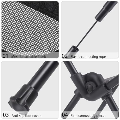 Wind Tour Portable Camping Chair Lightweight Foldable Outdoor Chair for Hiking Camp Backpacking Lawn Beach Fishing Picnic ...