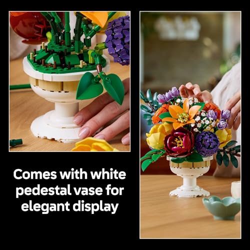 LEGO Botanicals Flower Arrangement Artificial Flowers Building Set - Decor for Table Display - Gift for Mothers Day - Uniq...