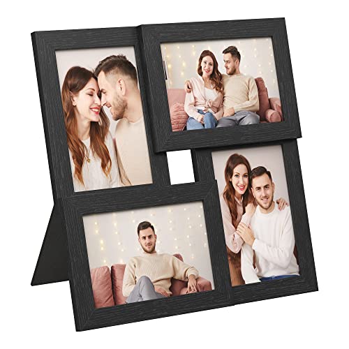 SONGMICS Collage Picture Frames, 4x6 for Wall Decor, Multi Family Photo for Gallery Decor, Hanging Display, Set of 4, Ink ...