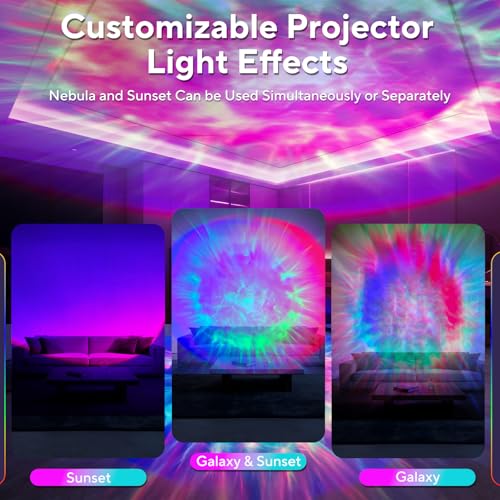 HIJOPIB Galaxy Projector for Bedroom, Nebula Ceiling Led Lamp with Remote & Timer, Night Light Gifts for Kids,Room Decor/B...