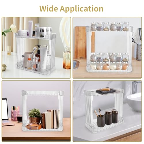 Ayswupt Acrylic 2 Tier Bathroom Counter Organizer,Makeup Organizer for Vanity,Clear Organizer Shelf for Kitchen Sink Count...