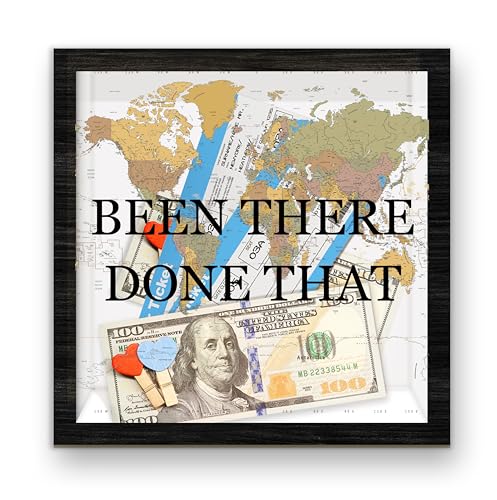 Memory Shadow Box Frame, Travel Keepsake Money Boxes with Slot, Memory Box for Keepsakes, Adventure Archive Boxes Gifts fo...