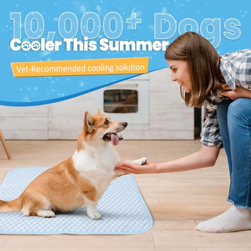 Mora Pets Dog Cooling Mat Instant Pet Cooling Pad for Dogs & Cats, Breathable Washable Summer Cool Mat Non-Slip Bottom Ind...