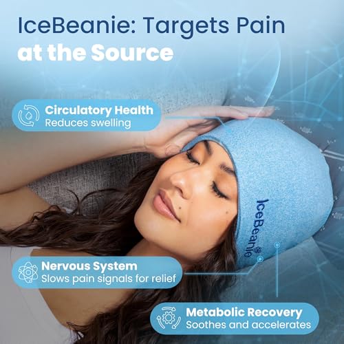 IceBeanie Migraine Relief Cap, As Seen on Shark Tank, Soft & Stretchy Gel Tension Headache Relief Cap, Extended Cooling Ha...