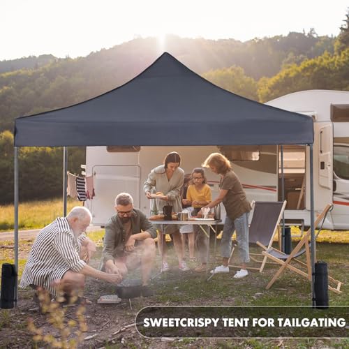 OLIXIS 10x10 Ft Pop Up Canopy Tent, Waterproof Portable Outdoor Shade Canopy with Sand Bags for Beach, Backyard Parties & ...